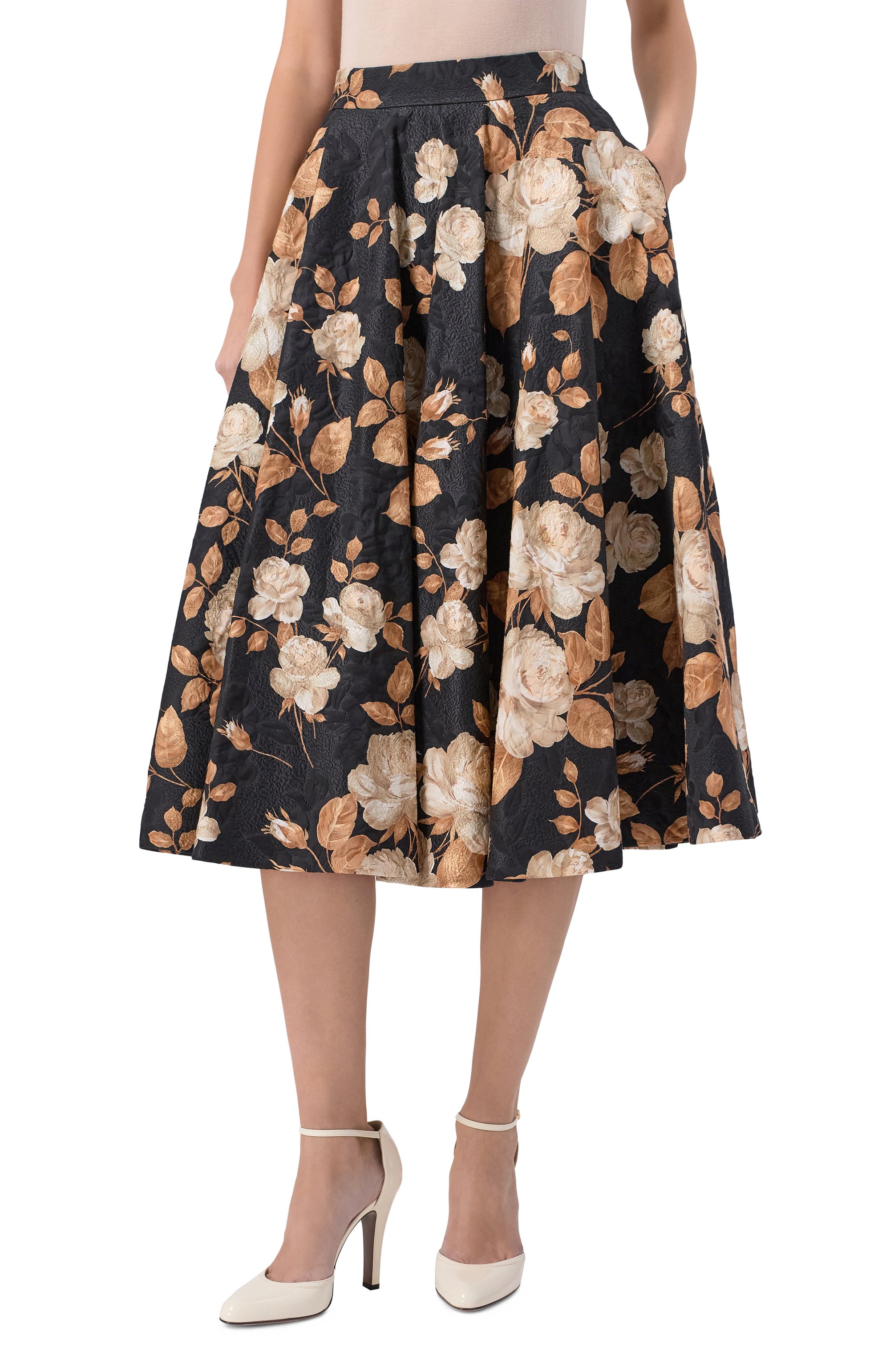 Юбка из хлопка и шелка DOLCE & GABBANA, арт. F4C6FT/FSTBR, фото 3