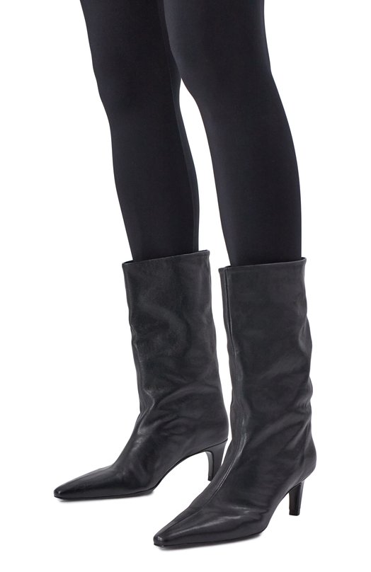 Кожаные сапоги Cave Mid Jude CAVE MID CALF B00T/LEATHER Чёрный  CAVE MID CALF B00T/LEATHER Фото 2