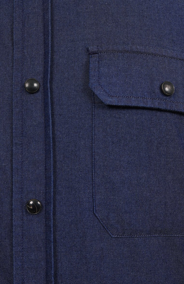 Мужская хлопковая рубашка ZEGNA темно-синего цвета, арт. STT3/UEX23A8 | Фото 6 (Материал внешний: Хлопок; Длина (для топов): Стандартные; Рукава: Длинные; Манжеты: На кнопках; Случай: Повседневный; Принт: Однотонные; Стили: Кэжуэл; Воротник: Кент)