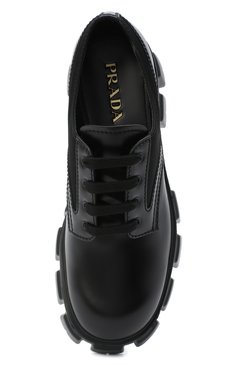 Мужские кожаные дерби PRADA черного цвета, арт. 2EE342-3L09-F0002 | Фото 5 (Стили: Классический; Материал сплава: Проставлено; Региональные ограничения белый список (Axapta Mercury): Не проставлено; Нос: Не проставлено; Материал внешний: Натуральная кожа)