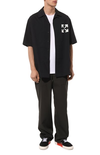 Текстильные кеды vulcanized OFF-WHITE черного цвета по цене 28850 руб., арт. OMIA085C99FAB0021001, фото 2 Текстильные кеды vulcanized OFF-WHITE, арт. OMIA085C99FAB0021001, фото 2