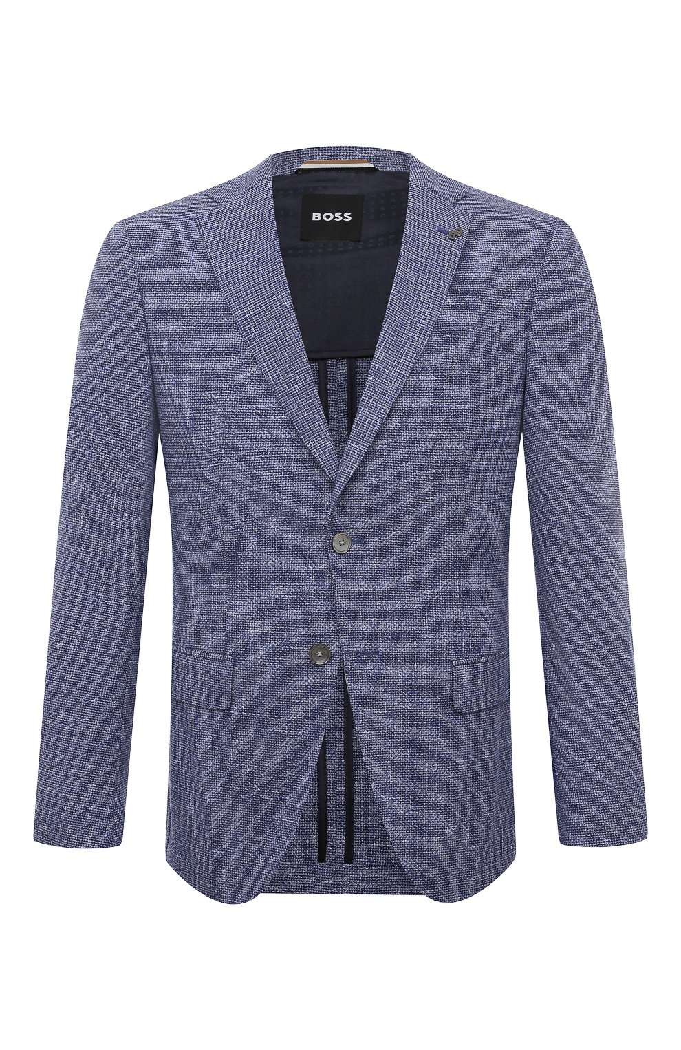 Пиджак из хлопка и вискозы BOSS синего цвета по цене 52800 руб., арт. 50500243, фото 1 Пиджак из хлопка и вискозы BOSS, арт. 50500243, фото 1