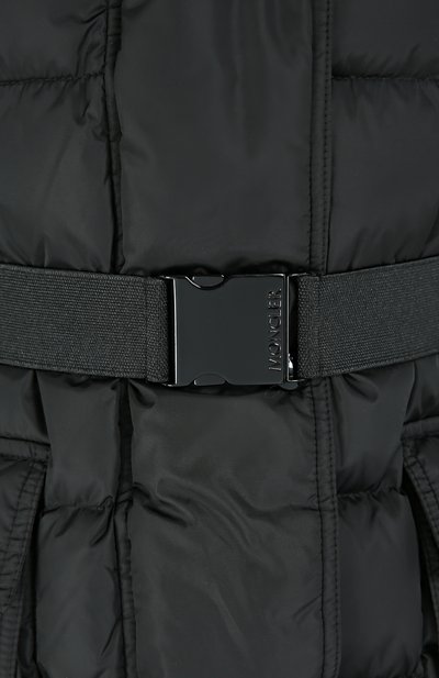 Удлиненный пуховик с меховой отделкой капюшона и поясом MONCLER, арт. B2-093-49884-25-68065, фото 5