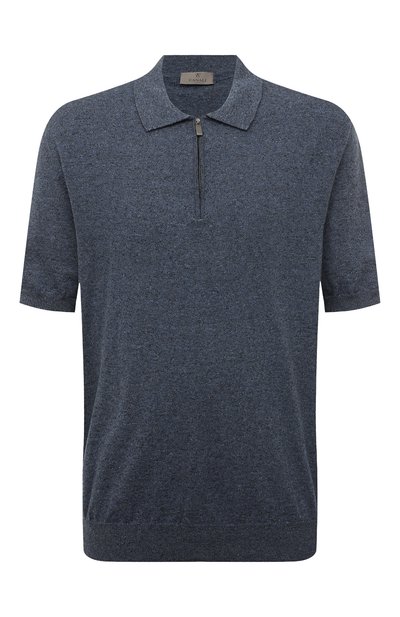 Поло из хлопка и льна CANALI, арт. C0454B/MK01450/60-68, фото 1