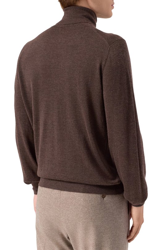 Водолазка из кашемира и шелка Brunello Cucinelli M2300103 Коричневый  M2300103 Фото 4