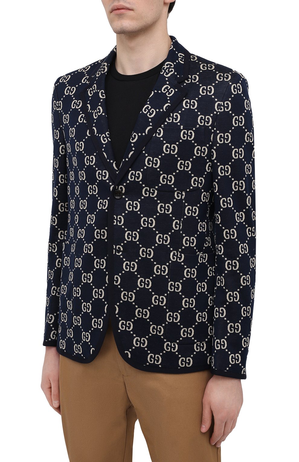 Однобортный хлопковый пиджак с принтом GUCCI, арт. 521889/Z372F, фото 3