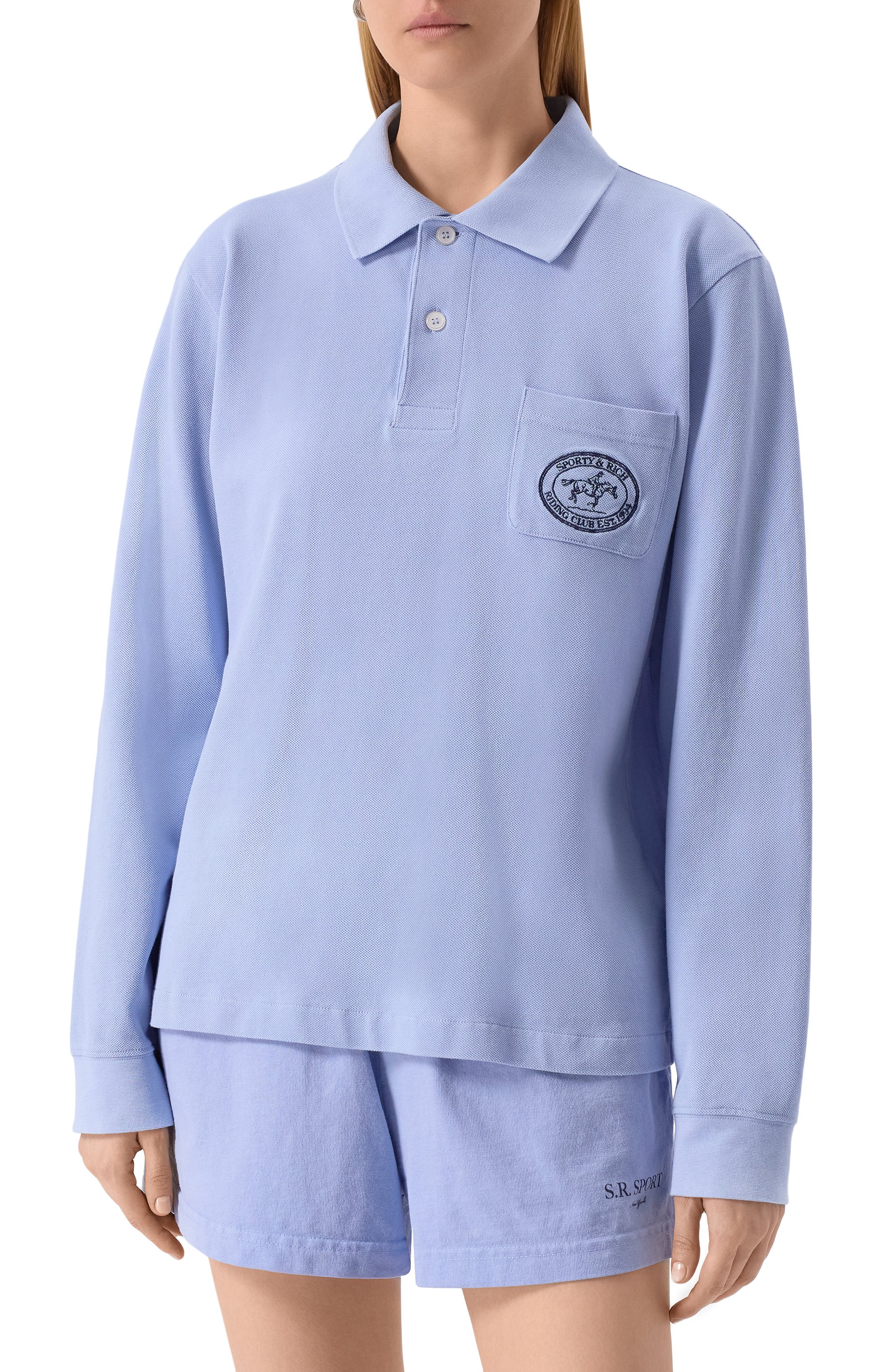 Хлопковое поло SPORTY AND RICH, арт. T0086612244BL59, фото 3