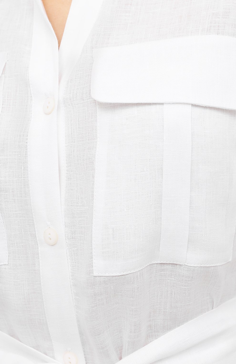 Льняное платье A MERE CO белого цвета по цене 36000 руб., арт. AMC-RSS21-19W, фото 5 Льняное платье A MERE CO, арт. AMC-RSS21-19W, фото 5