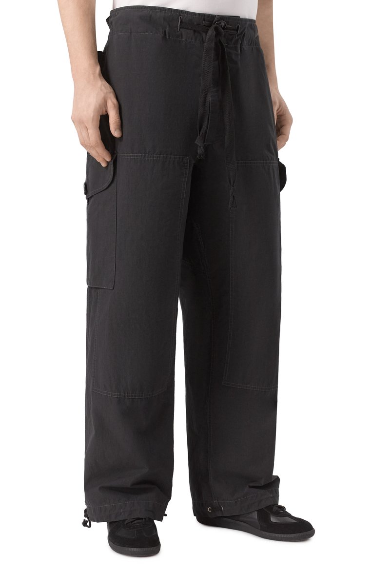 Мужские брюки-карго MAISON MARGIELA черного цвета, арт. S50KA0670/M35289 | Фото 3 (Автоматизация состава: Проставлено; Материал внешний: Синтетический материал, Хлопок; Автоматизация ТО: Проставлено; Длина (брюки, джинсы): Стандартные; Случай: Повседневный; Силуэт М (брюки): Карго; Стили: Кэжуэл)