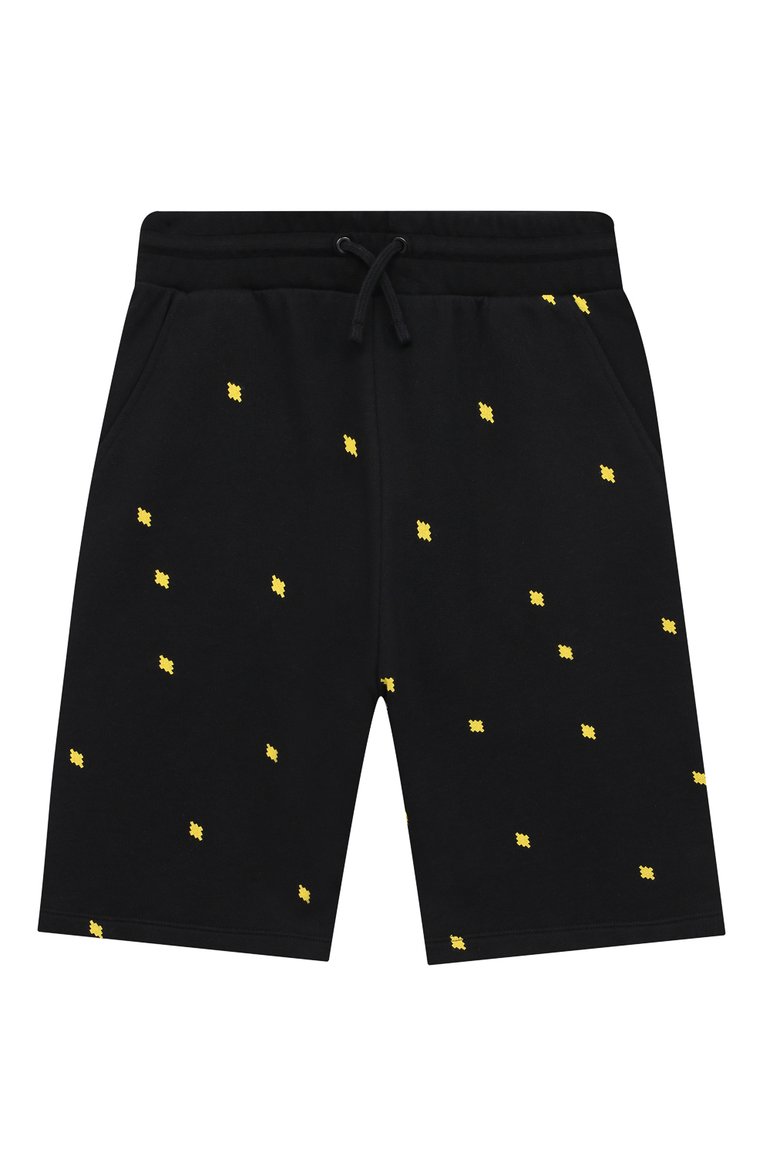 Детские хлопковы�е шорты MARCELO BURLON KIDS OF MILAN черного цвета, арт. 21E/B/MB/3208/0021/8-14Y | Фото 1 (Материал внешний: Хлопок; Мальчики Кросс-КТ: Шорты-одежда; Региональные ограничения белый список (Axapta Mercury): RU; Нос: Не проставлено; Ростовка одежда: 10 - 11 лет | 140 - 146см, 12 лет | 152 см, 13 - 15 лет | 158 см, 8 лет | 128 см)