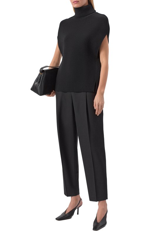 Шерстяной пуловер TOTEME 261-WRT0573-YA0008 Чёрный  261-WRT0573-YA0008 Фото 2