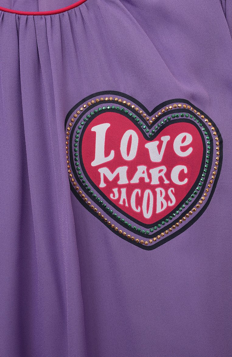 Детское платье MARC JACOBS (THE) сиреневого цвета, арт. W12466/6A-12A | Фото 3 (Рукава: Длинные; Материал сплава: Проставлено; Драгоценные камни: Проставлено; Материал подклада: Вискоза; Материал внешний: Синтетический материал; Девочки Кросс-КТ: Платье-одежда; Случай: Повседневный; Ростовка одежда: 5 лет | 110 см, 7 лет | 122 см, 9 лет | 134 см, 12 лет | 152 см)