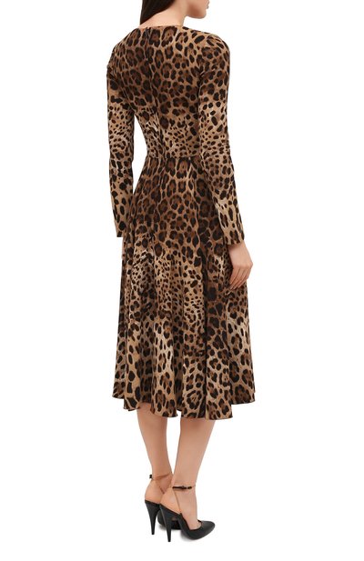 Платье из вискозы DOLCE & GABBANA леопардового цвета по цене 236500 руб., арт. F6H0IT/FSRKI, фото 4 Платье из вискозы DOLCE & GABBANA, арт. F6H0IT/FSRKI, фото 4