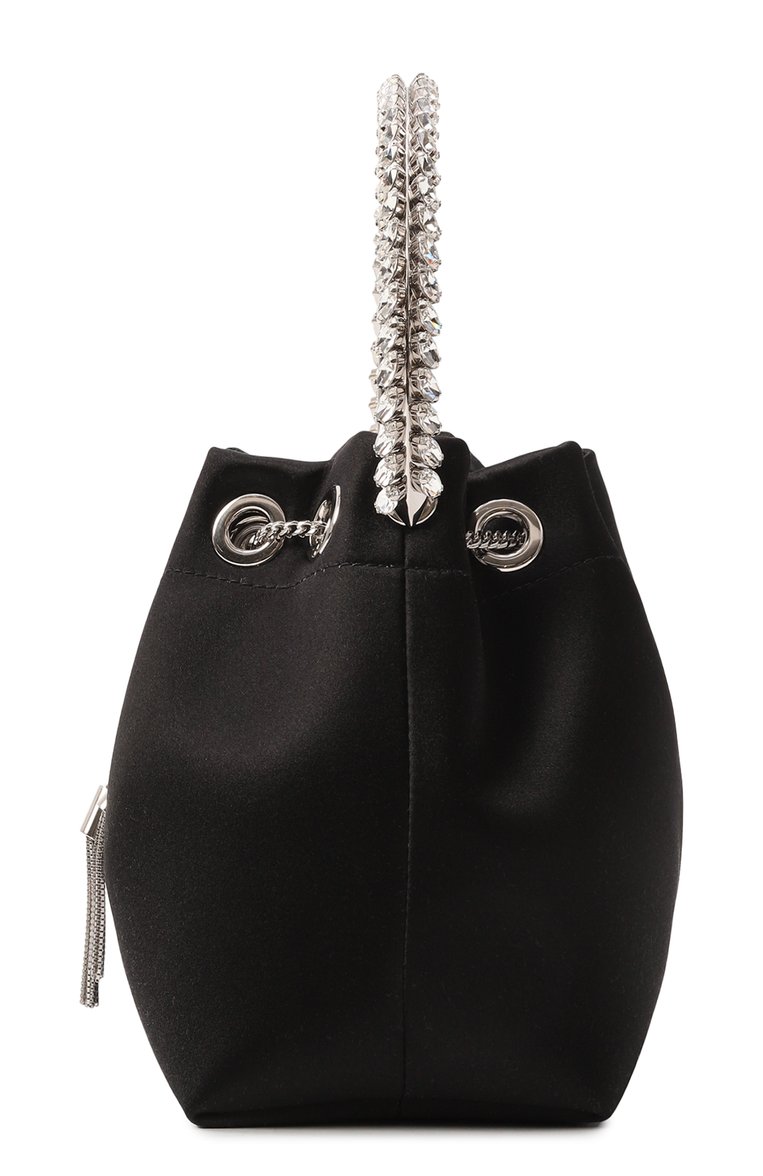 Женская сумка bon bon JIMMY CHOO черного цвета, арт. B0N B0N/VKM | Фото 4 (Размер: mini; Ремень/цепочка: На ремешке; Материал: Текстиль; Женское Кросс-КТ: Вечерняя сумка)