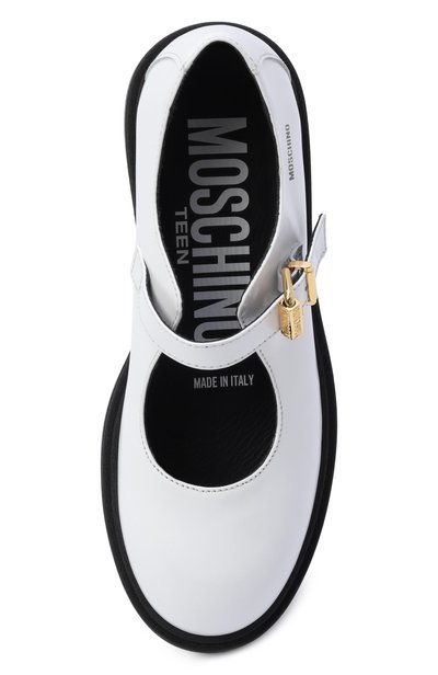 Кожаные туфли MOSCHINO белого цвета по цене 27050 руб., арт. 84245/VAR3, фото 4 Кожаные туфли MOSCHINO, арт. 84245/VAR3, фото 4