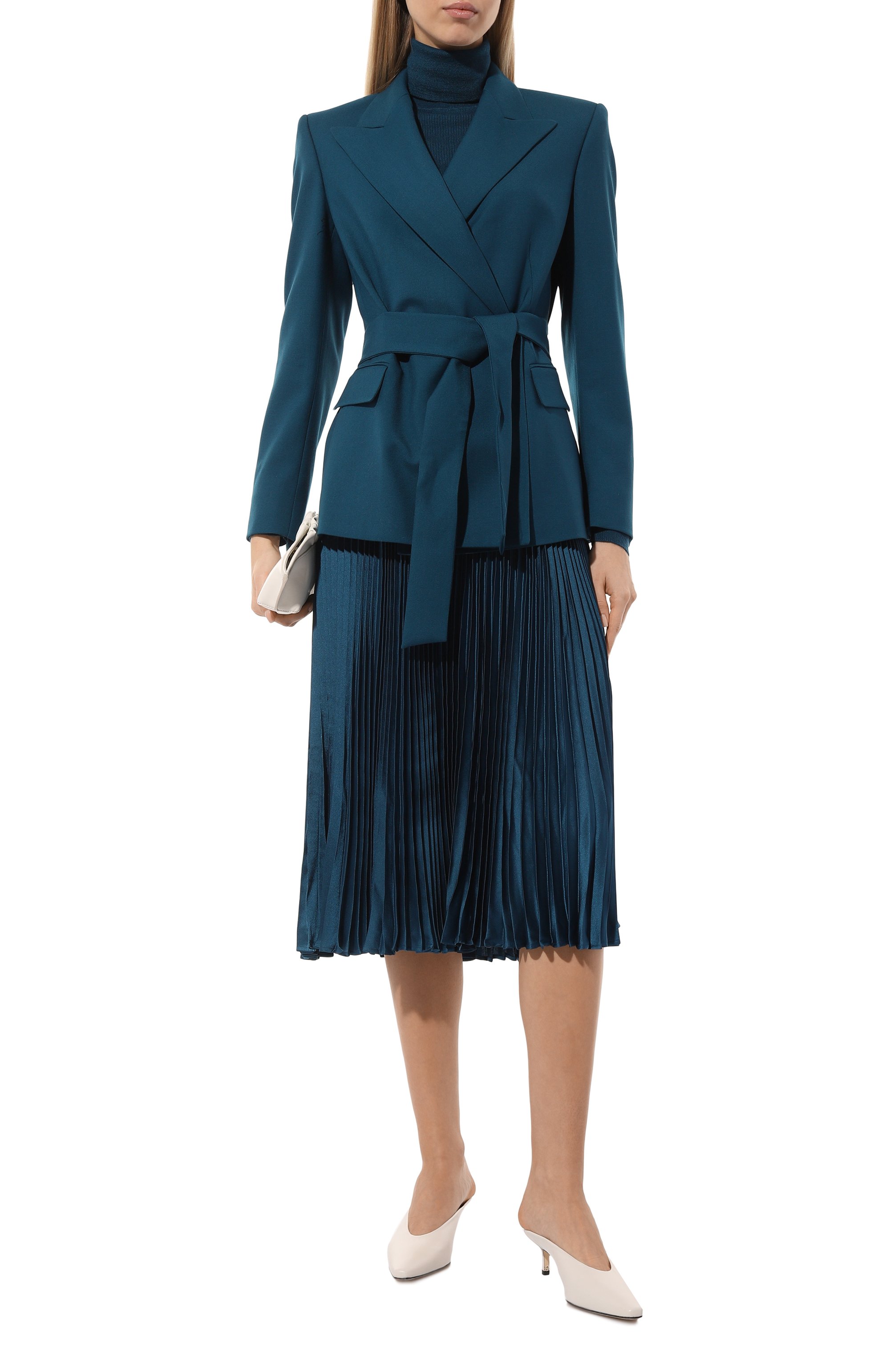 Плиссированная юбка BOSS ORANGE синего цвета по цене 17950 руб., арт. 50536271, фото 2 Плиссированная юбка BOSS ORANGE, арт. 50536271, фото 2