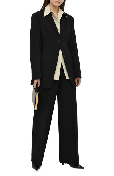 Шерстяные брюки JIL SANDER черного цвета по цене 183000 руб., арт. JSWR306705-WR201100, фото 2 Шерстяные брюки JIL SANDER, арт. JSWR306705-WR201100, фото 2