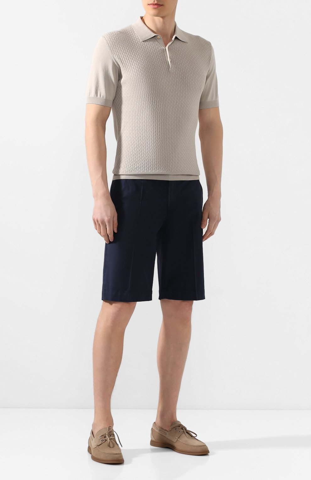 Хлопковые шорты CANALI темно-синего цвета по цене 29950 руб., арт. 95637/PT00452, фото 2 Хлопковые шорты CANALI, арт. 95637/PT00452, фото 2