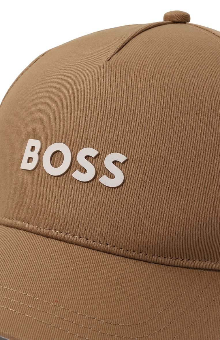 Детская хлопковая бейсболка BOSS бежевого цвета, арт. J50946 | Фото 3 (Материал: Текстиль, Хлопок; Нос: Не проставлено; Материал сплава: Проставлено)