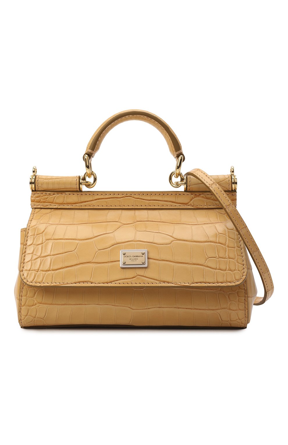 Сумка sicily из кожи аллигатора DOLCE & GABBANA бежевого цвета по цене 868000 руб., арт. BB7116/A2R08/AMIS, фото 7 Сумка sicily из кожи аллигатора DOLCE & GABBANA, арт. BB7116/A2R08/AMIS, фото 7