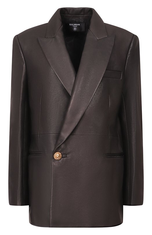 Кожаный жакет Balmain GF1SE182/LE04 Чёрный GF1SE182/LE04