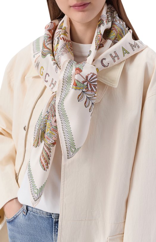 Шелковый платок Longchamp 50647GS0/GS0 Кремовый  50647GS0/GS0 Фото 2