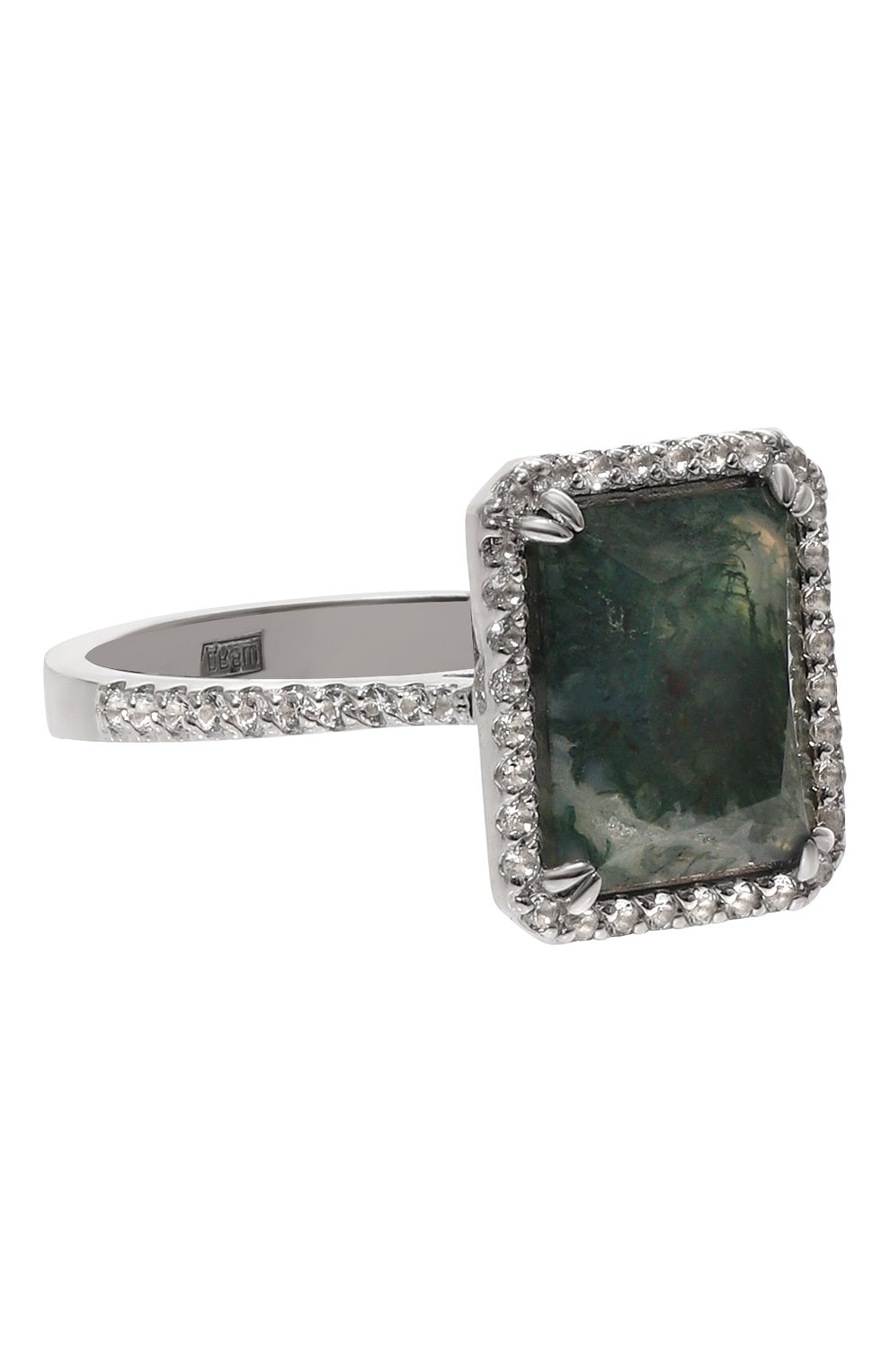 Кольцо-багет с моховым агатом SECRETS JEWELRY, арт. КБМАС00329, фото 1