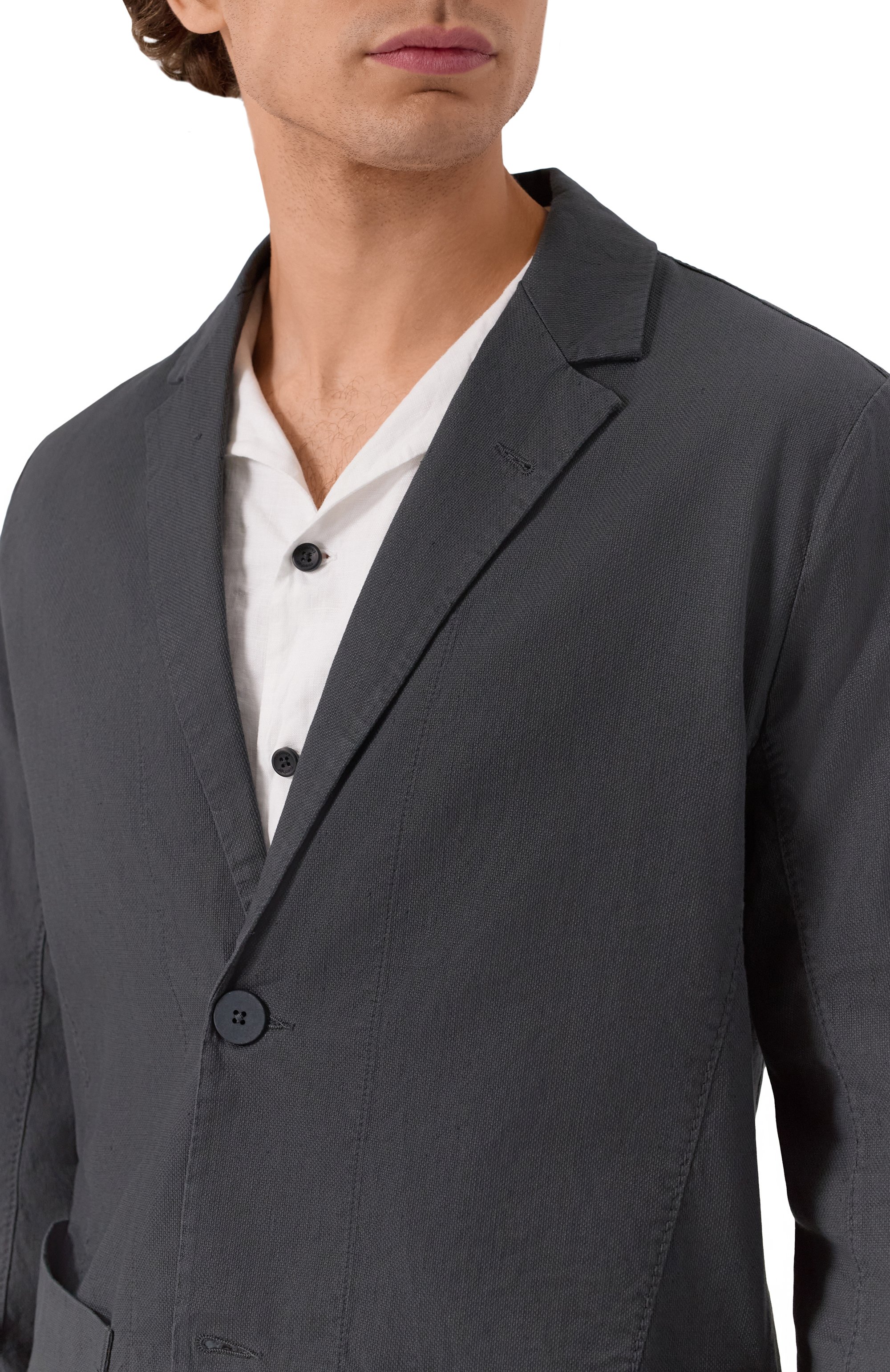 Пиджак из хлопка и льна TRANSIT, арт. CFUTRZE143, фото 7