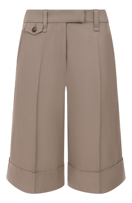 Шорты из хлопка и льна Brunello Cucinelli ML145P8866 Коричневый ML145P8866