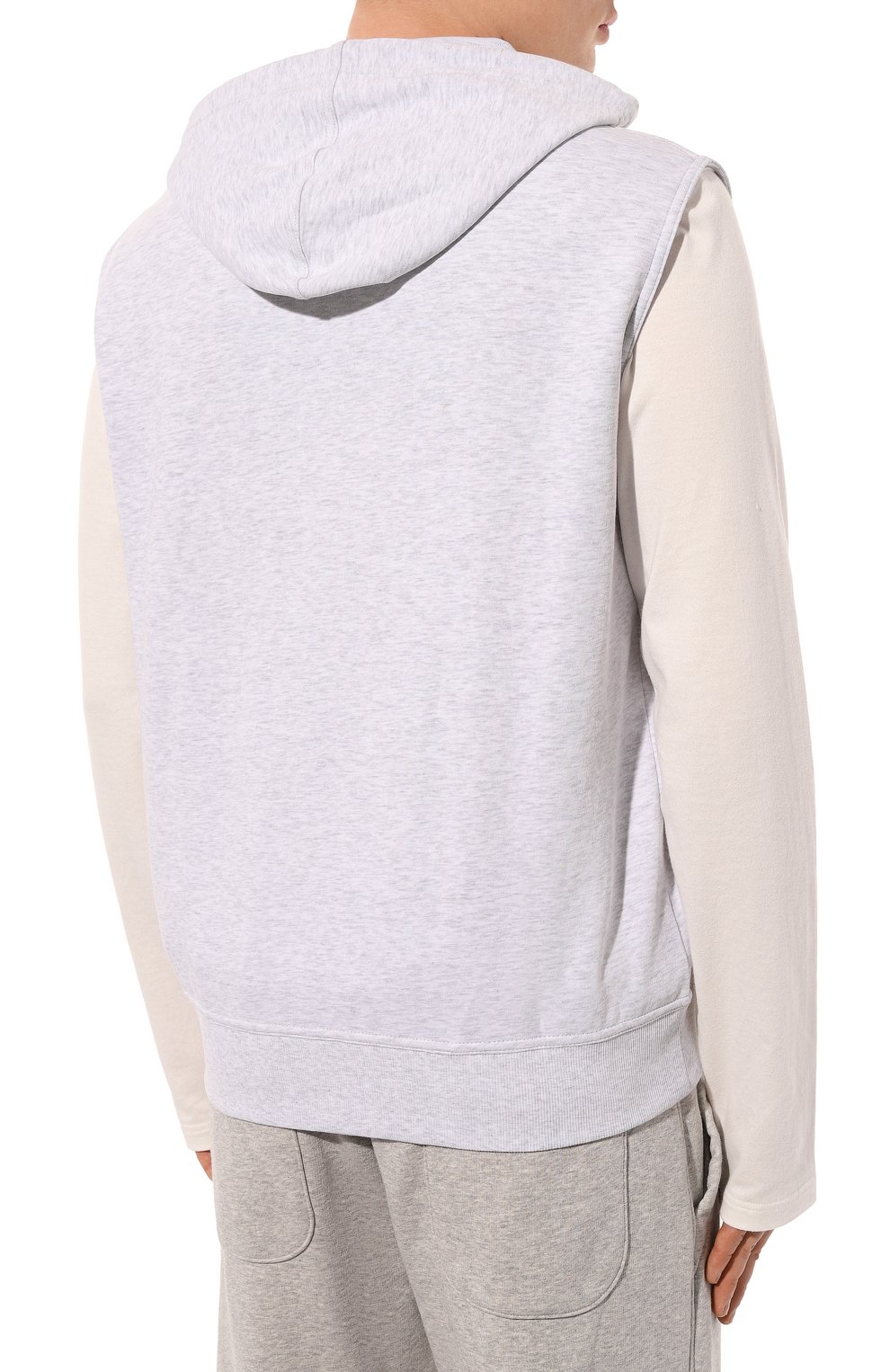 Хлопковый жилет BRUNELLO CUCINELLI светло-серого цвета по цене 84750 руб., арт. M0T35B2281, фото 4 Хлопковый жилет BRUNELLO CUCINELLI, арт. M0T35B2281, фото 4