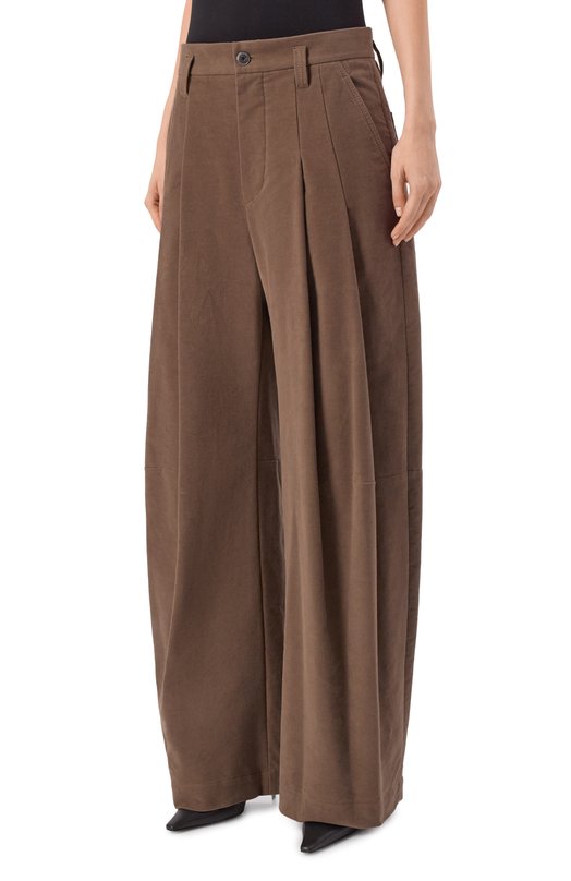 Хлопковые брюки Brunello Cucinelli MB152P9022 Коричневый  MB152P9022 Фото 3