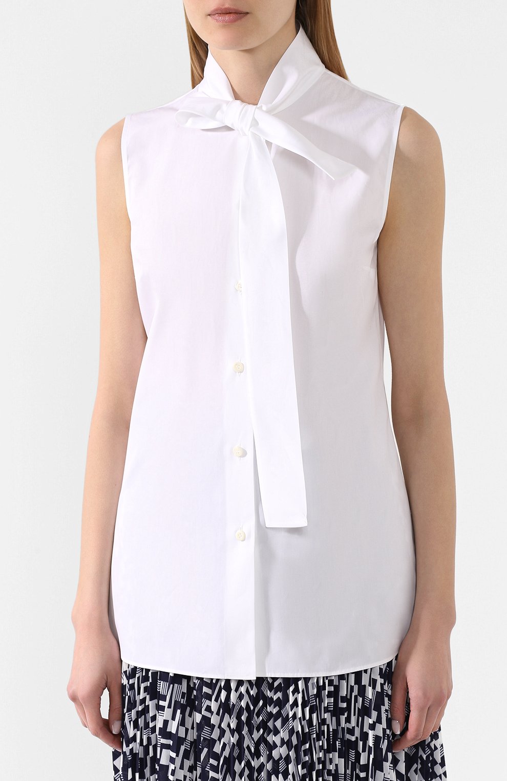Хлопковая блузка PRADA, арт. P429E-1LZC-F0009, фото 3
