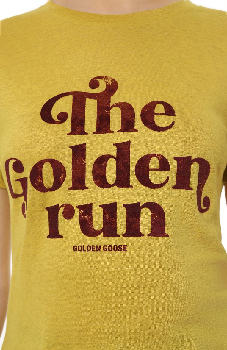 Льняная футболка GOLDEN GOOSE DELUXE BRAND, арт. GWP01221.P001215, фото 1