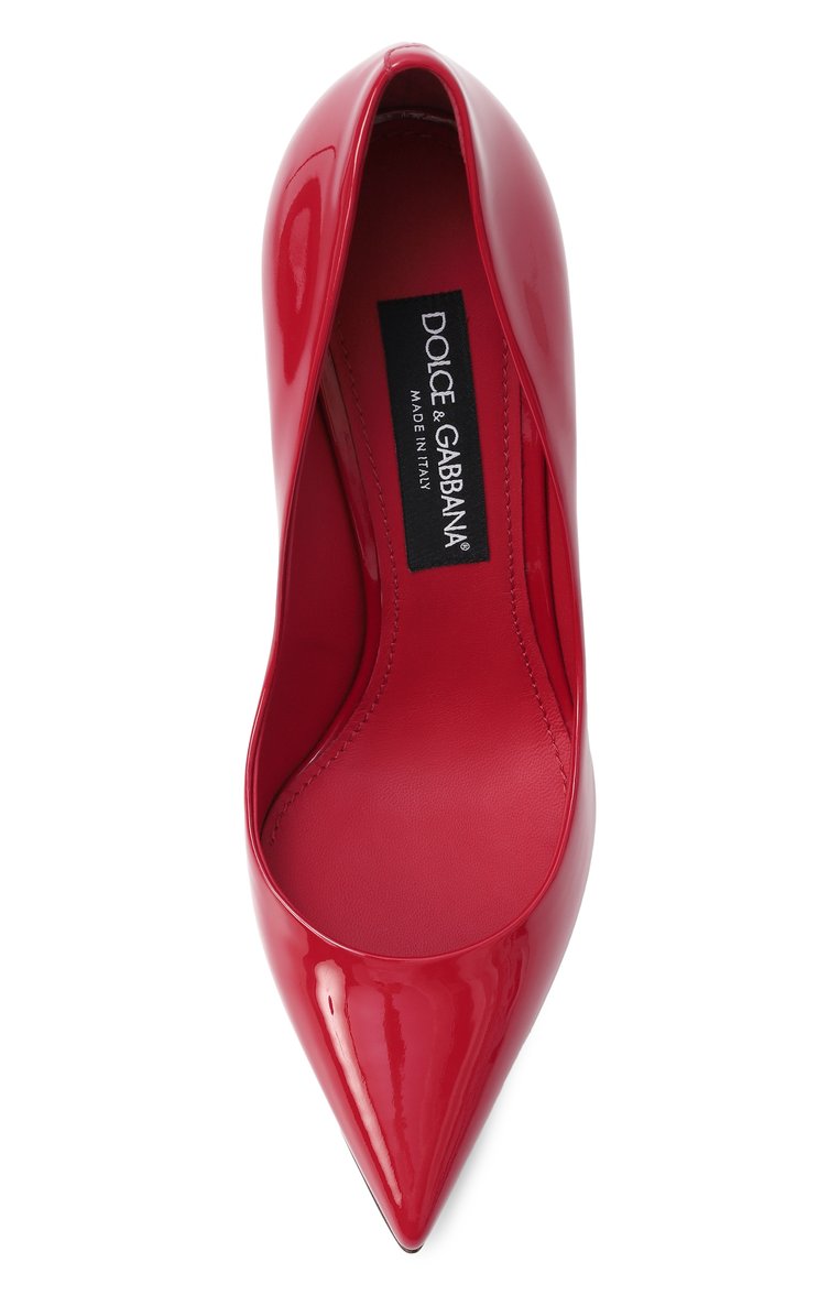 Женские лакированные туфли cardinale 105 DOLCE & GABBANA красного цвета, арт. CD1710/A1471 | Фото 6 (Материал внутренний: Натуральная кожа; Каблук высота: Высокий; Подошва: Плоская; Драгоценные камни: Проставлено; Материал сплава: Проставлено; Каблук тип: Шпилька; Материал внешний: Натуральная кожа)