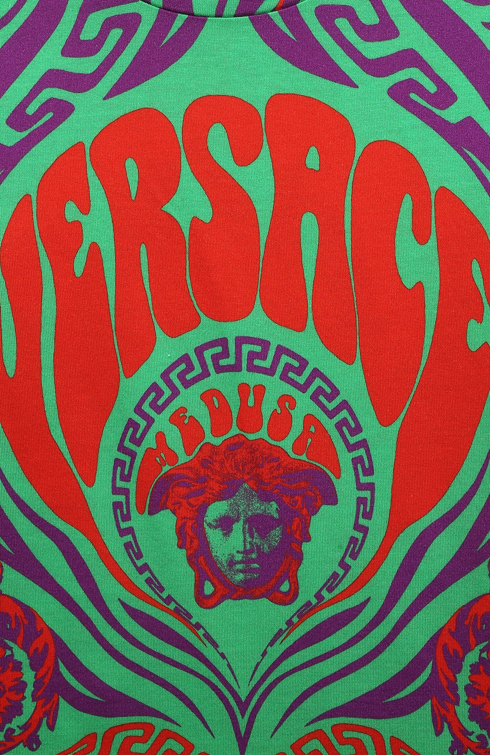 Хлопковая футболка VERSACE разноцветного цвета по цене 30950 руб., арт. 1000239/1A02687/8A-14A, фото 3 Хлопковая футболка VERSACE, арт. 1000239/1A02687/8A-14A, фото 3