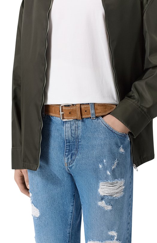 Замшевый ремень Dries Van Noten 021407/0185 Коричневый  021407/0185 Фото 2