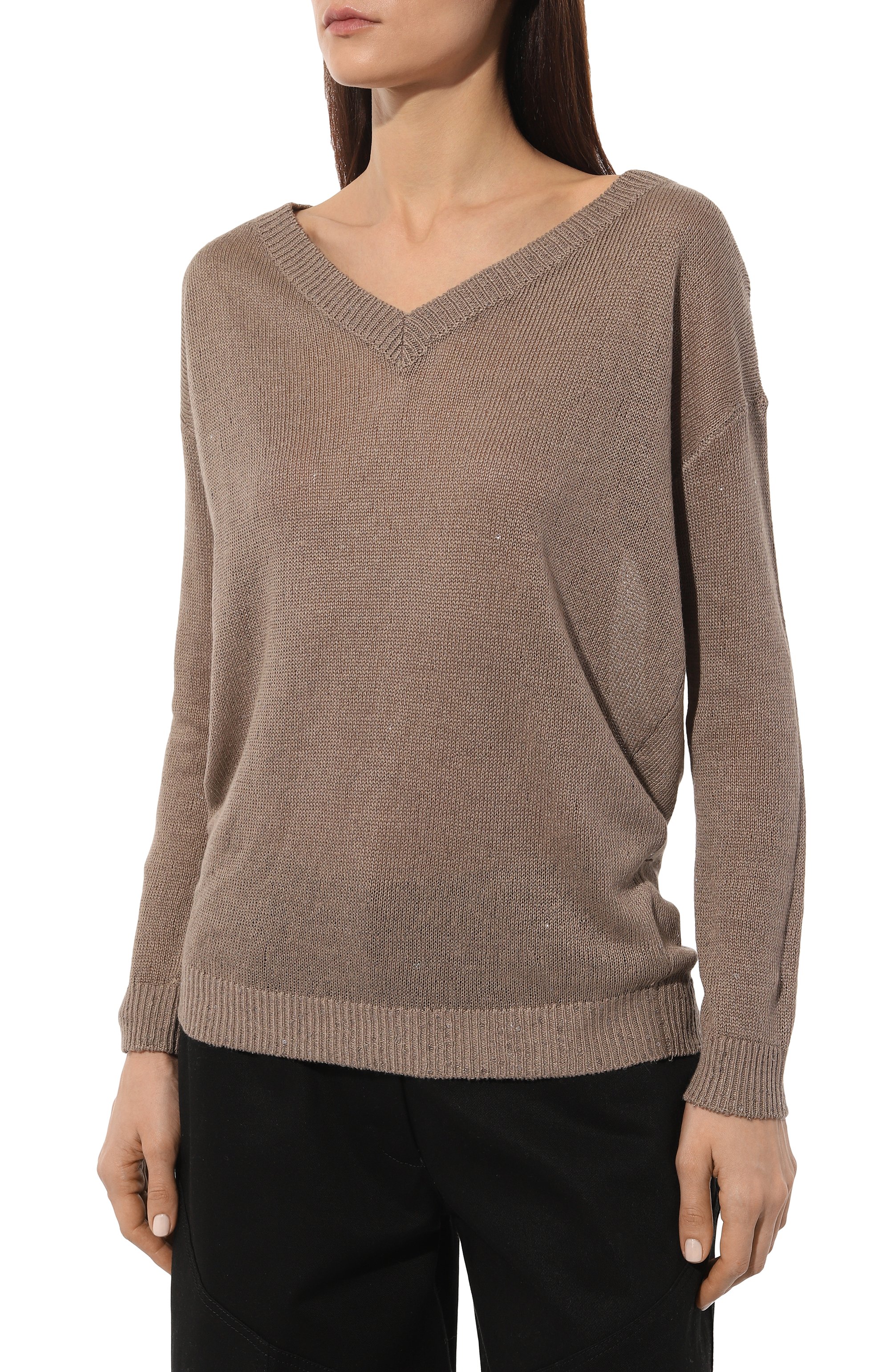 Пуловер изо льна и шелка BRUNELLO CUCINELLI, арт. M1000B1033, фото 3