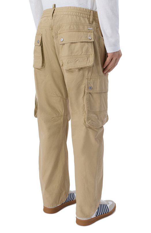 Хлопковые брюки-карго Dsquared2 S74KB1113/S41794 Бежевый  S74KB1113/S41794 Фото 4