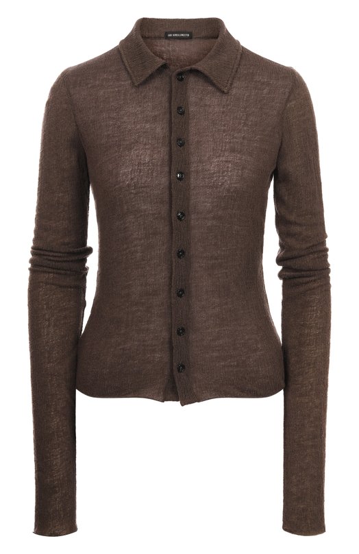Шерстяная рубашка Ann Demeulemeester B0013581/FA619 Коричневый B0013581/FA619