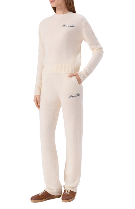 Брюки из кашемира и шерсти Sporty and Rich PA027508232CR01 Кремовый  PA027508232CR01 Фото 2