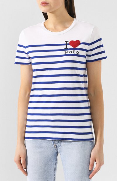 Хлопковая футболка POLO RALPH LAUREN белого цвета по цене 16350 руб., арт. 211754351, фото 3 Хлопковая футболка POLO RALPH LAUREN, арт. 211754351, фото 3