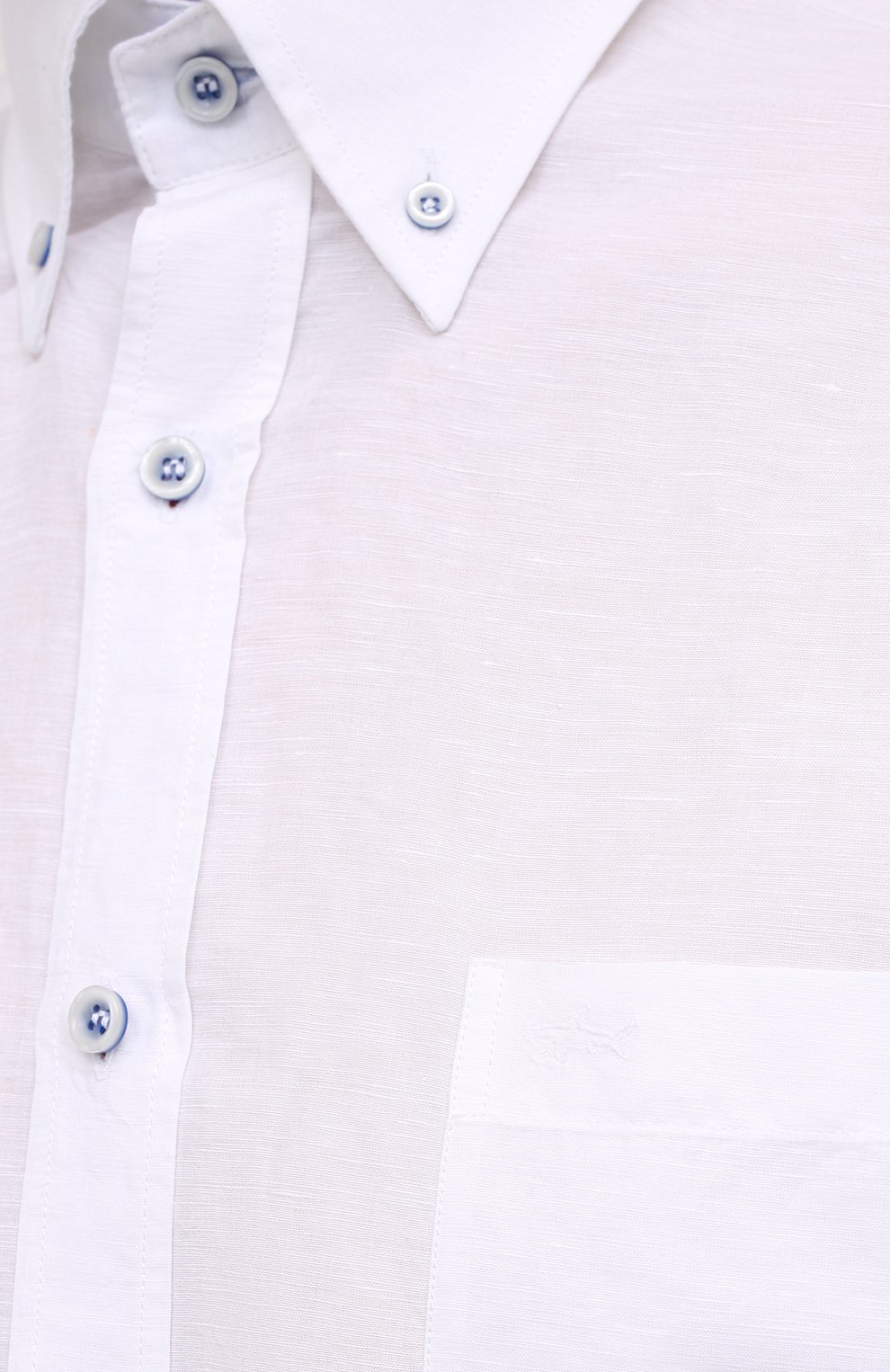 Рубашка из хлопка и льна PAUL&SHARK белого цвета по цене 19550 руб., арт. 21413002/F5H, фото 5 Рубашка из хлопка и льна PAUL&SHARK, арт. 21413002/F5H, фото 5