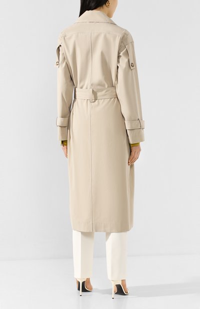 Хлопковый тренч VICTORIA BECKHAM бежевого цвета по цене 179500 руб., арт. 1220WCT001085A, фото 4 Хлопковый тренч VICTORIA BECKHAM, арт. 1220WCT001085A, фото 4