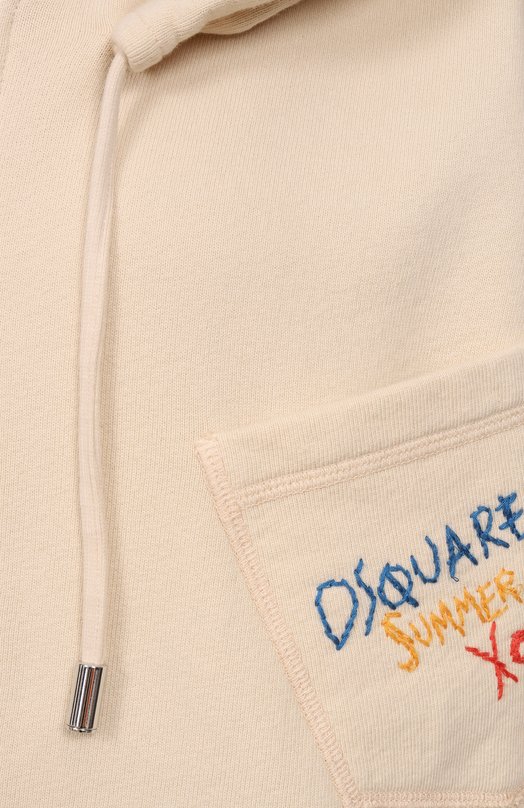 Хлопковая толстовка Dsquared2 S73HG0026/S25140 Кремовый  S73HG0026/S25140 Фото 6
