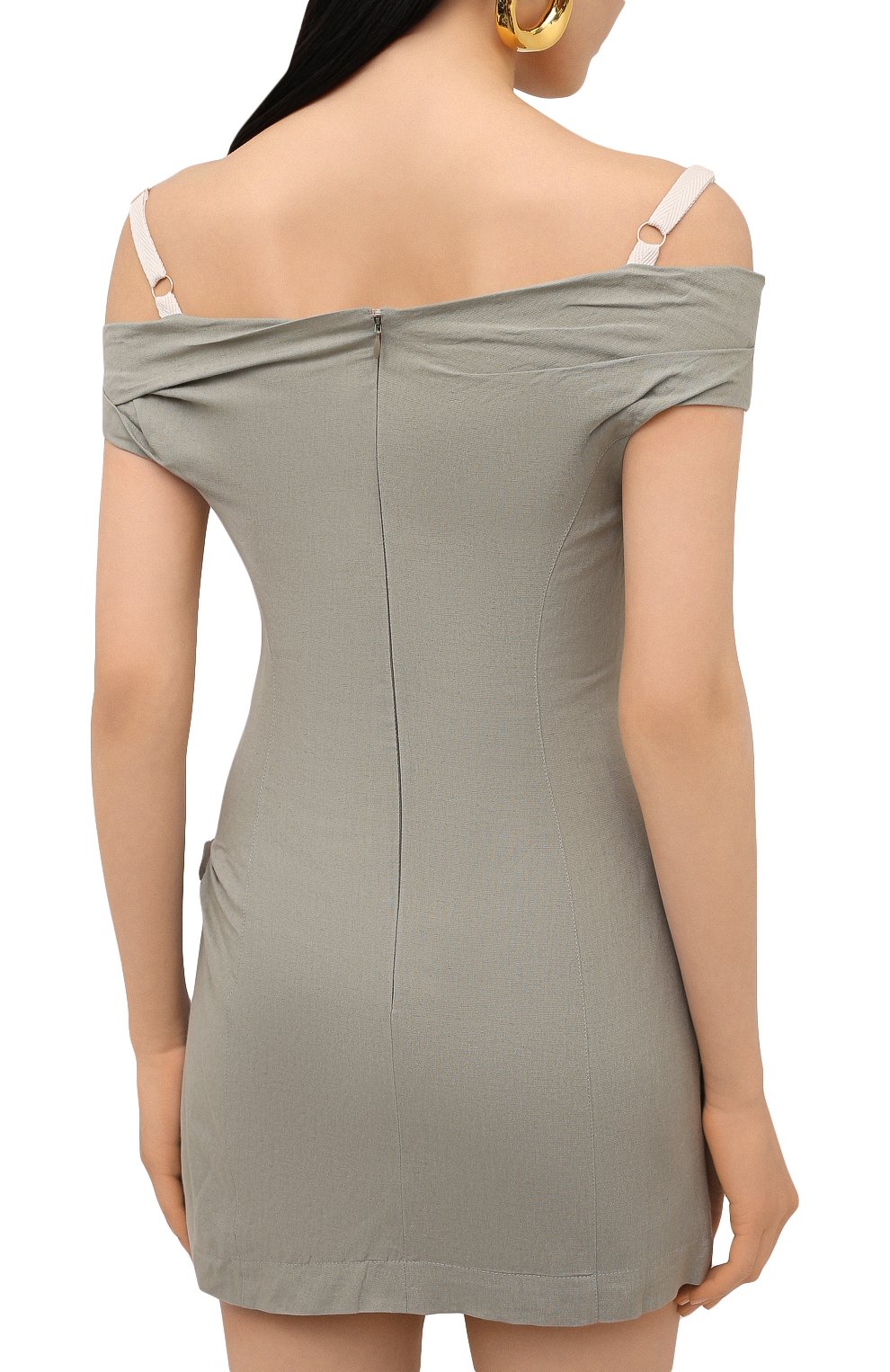 Платье из вискозы и льна JACQUEMUS, арт. 211DR22/111530, фото 4