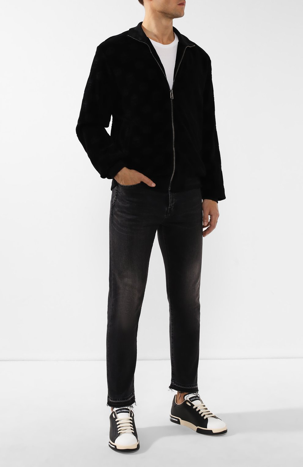 Кожаные кеды portofino DOLCE & GABBANA, арт. CS1705/AA335, фото 2