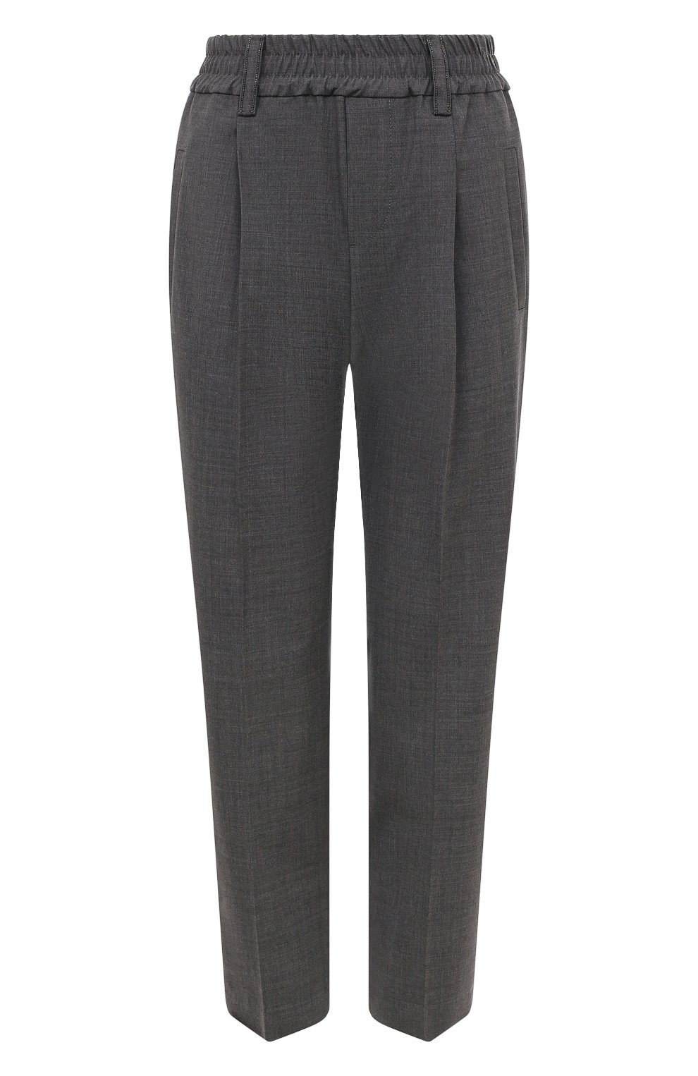 Шерстяные брюки BRUNELLO CUCINELLI серого цвета по цене 96350 руб., арт. M0W07BP031, фото 1 Шерстяные брюки BRUNELLO CUCINELLI, арт. M0W07BP031, фото 1