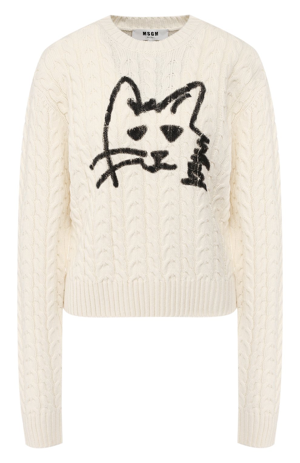 Свитер MSGM белого цвета по цене 47900 руб., арт. 2741MDM132 195775, фото 1 Свитер MSGM, арт. 2741MDM132 195775, фото 1