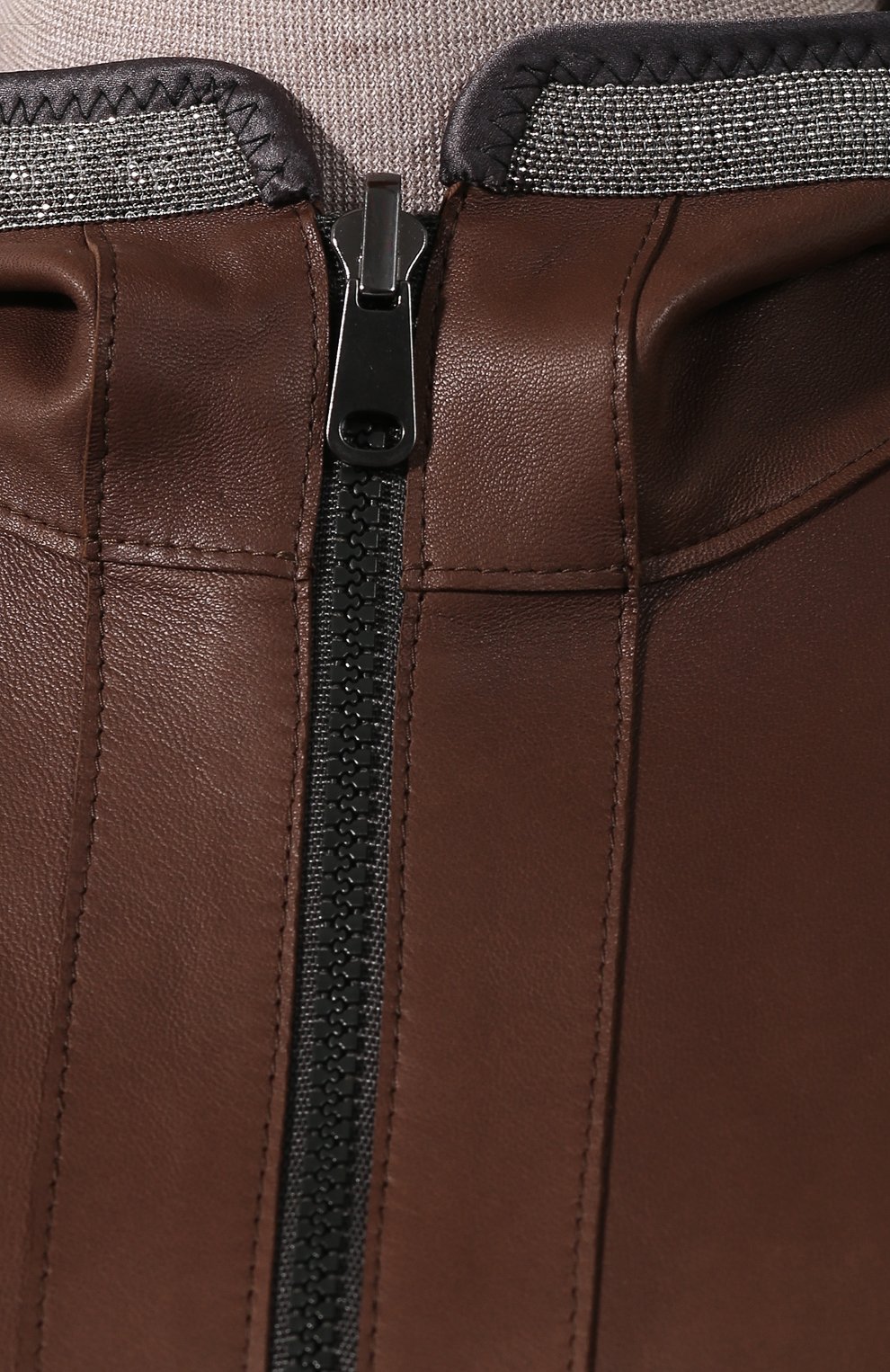 Кожаное пальто BRUNELLO CUCINELLI коричневого цвета по цене 793000 руб., арт. MP0SR9350P, фото 5 Кожаное пальто BRUNELLO CUCINELLI, арт. MP0SR9350P, фото 5