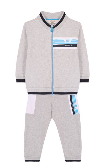 Хлопковый костюм из брюк и кардигана ARMANI JUNIOR, арт. 3ZHV02/4J23Z, фото 1